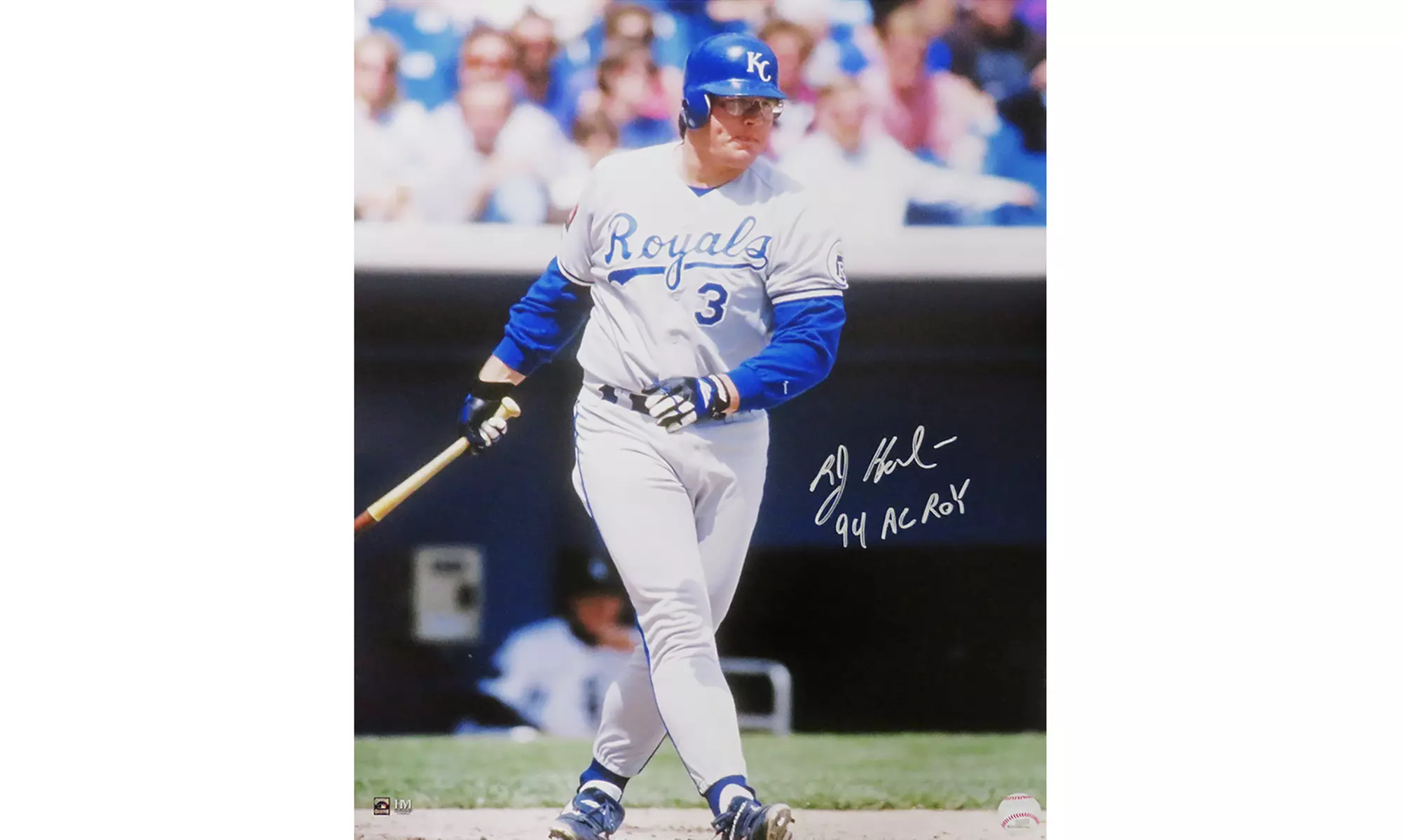 Bob Hamelin Signed Kansas City Royals Batting Action 16x20 Photo w/94 AL ROY - Primary Image
