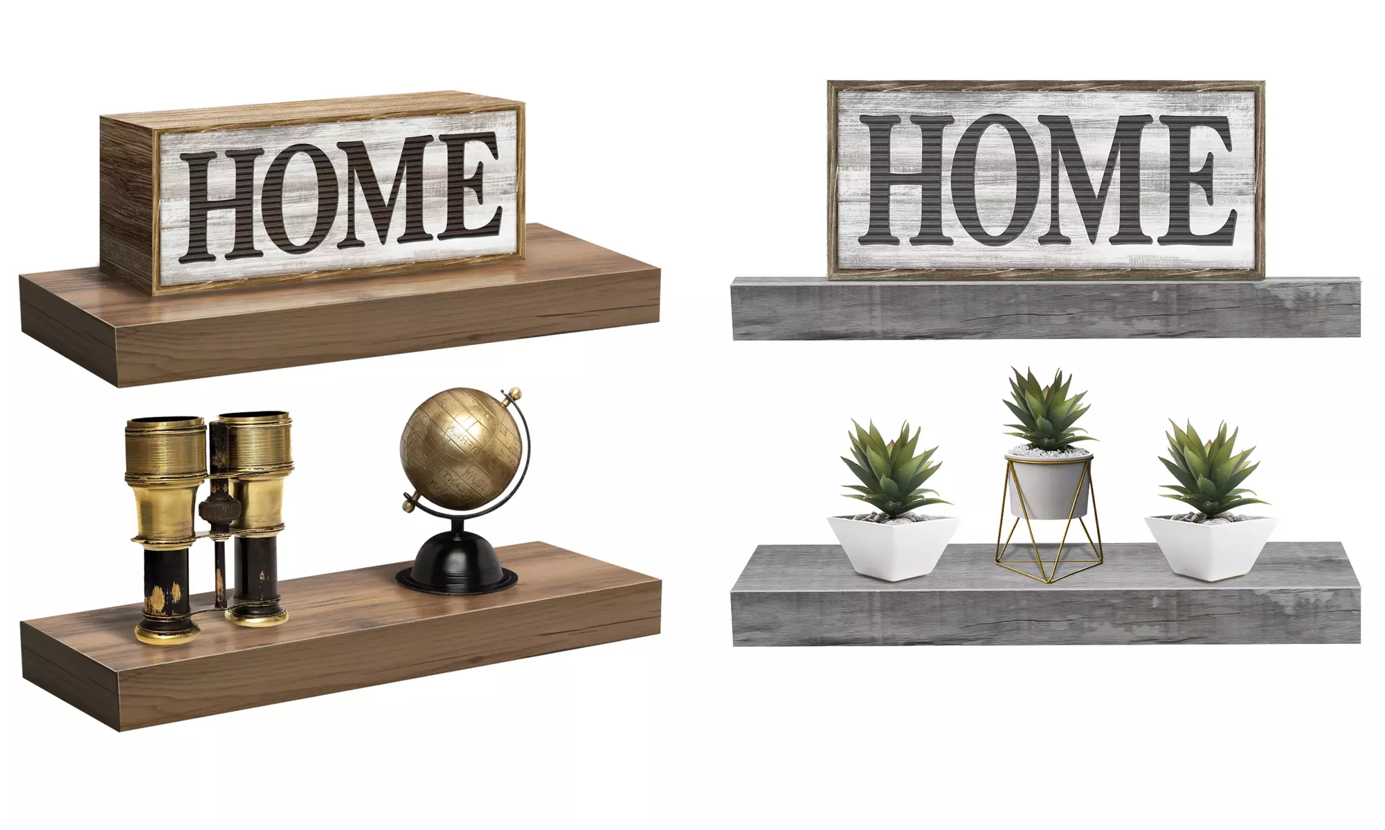 Sorbus Floating Shelves, Farmhouse Hanging Wall Shelf Décor - 16 Inches - 2 Pack - Primary Image