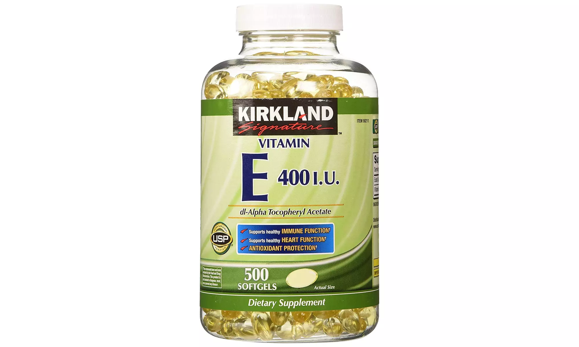Kirkland Signature Vitamin E 400 I.U. 500 Softgels - Primary Image