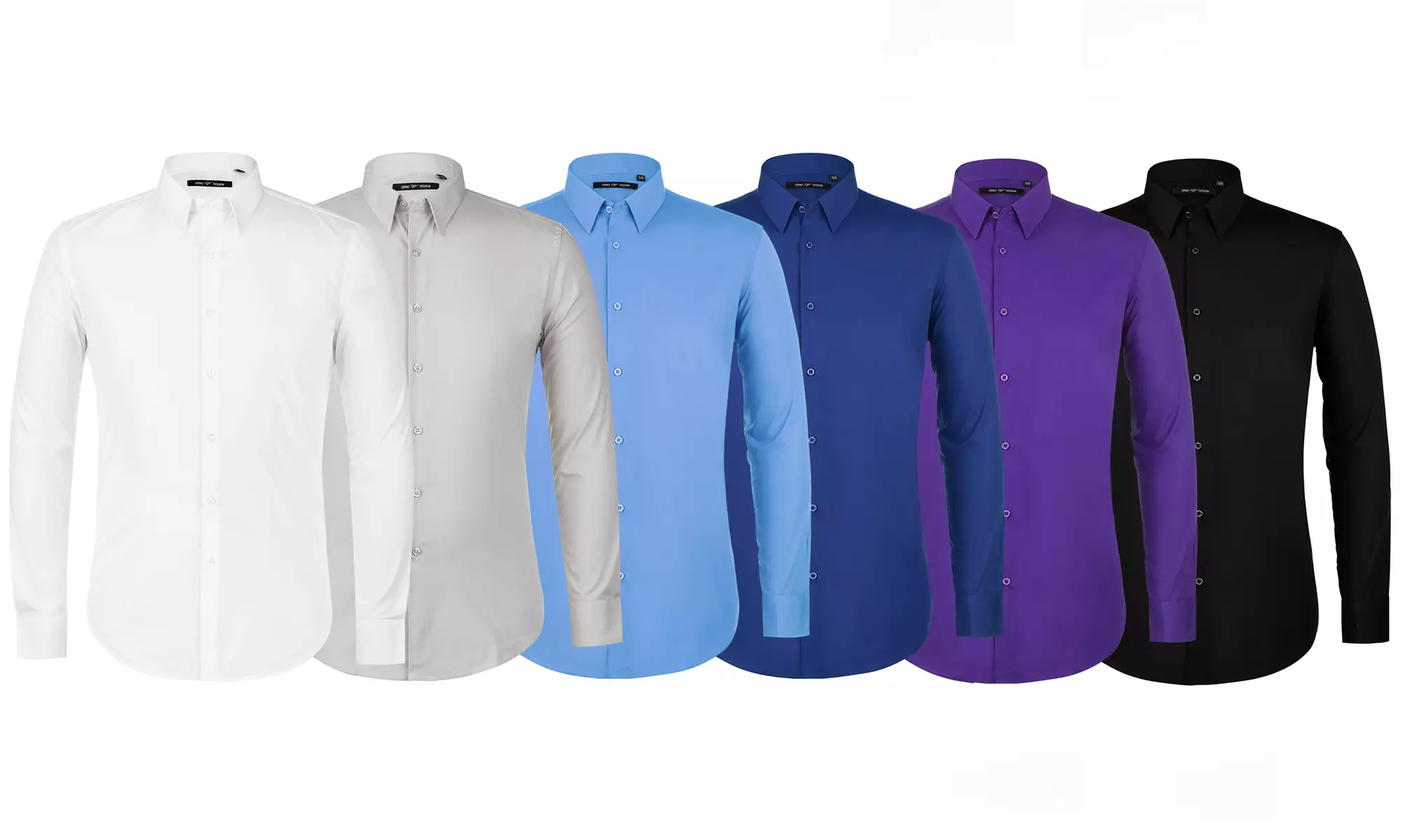 Verno Men's Trim-Fit Long-Sleeve Dress Shirt - Primary Image