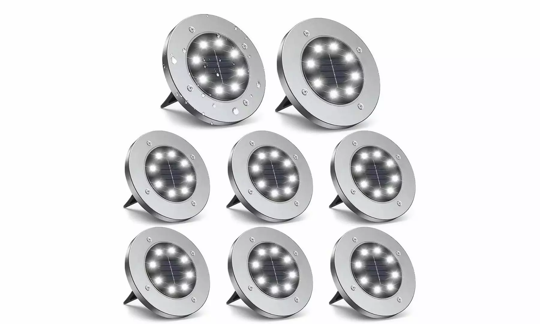 8-Pack Solar LED Outdoor Garden Ground Landscape Lights