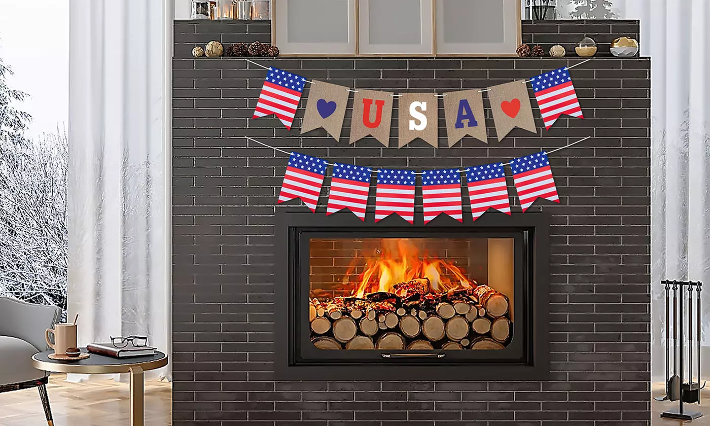 USA Star Flag Banner Bunting Patriotic 4th of July Decorations Party Supplies