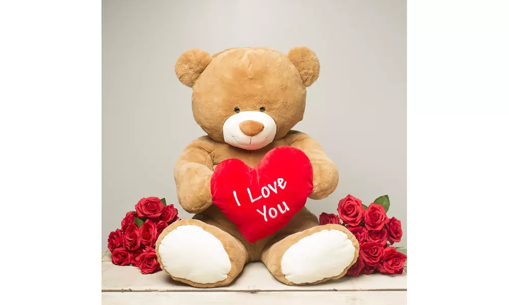 35in Jumbo Plush I Love You Bear by Gitzy - Second Medium