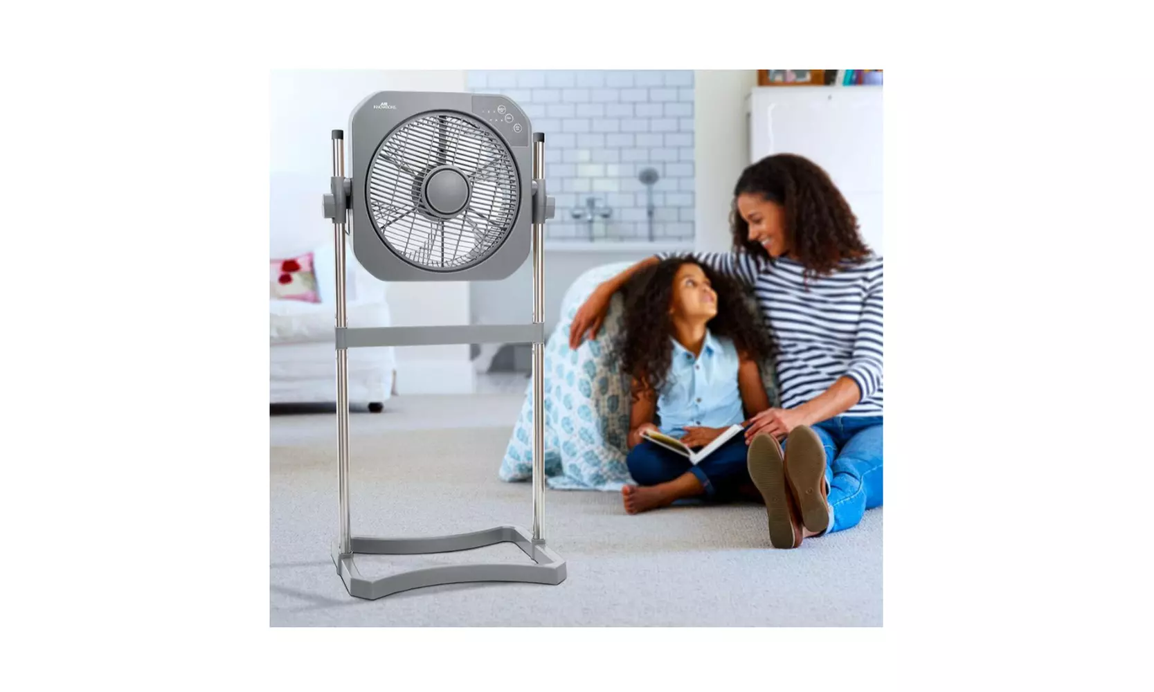 Air Innovations Two 12-Inch 2-in-1 Swirl Cool Fan with Cord Wrap (Platinum) - Second Medium