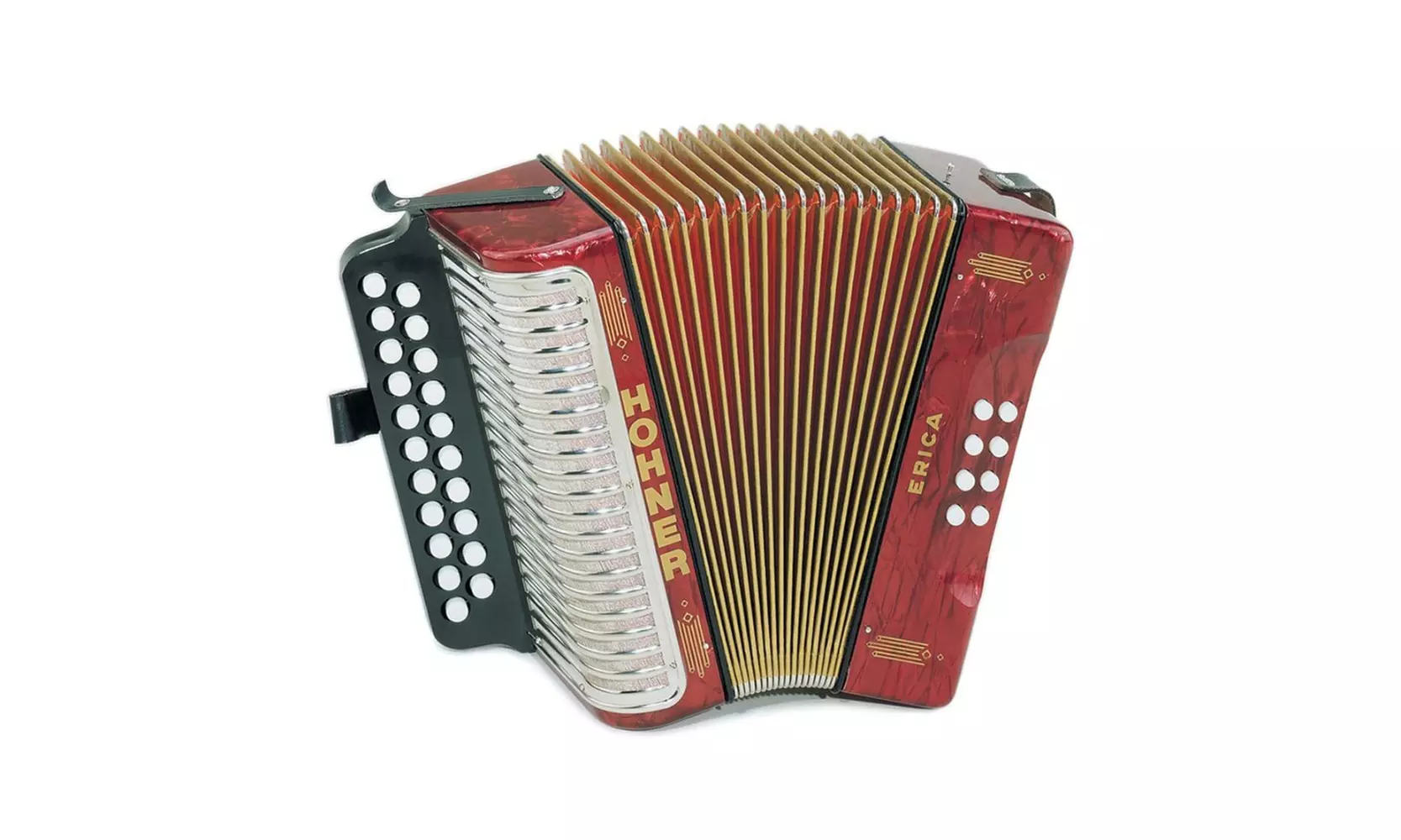 Hohner Accordions Erica GC Two-Row Accordion (Pearl Red) - Primary Image
