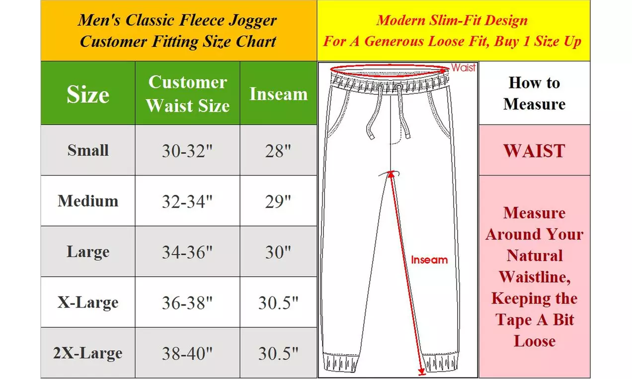 Men's Fleece Slim-Fit Jogger Sweatpants Mystery Deal