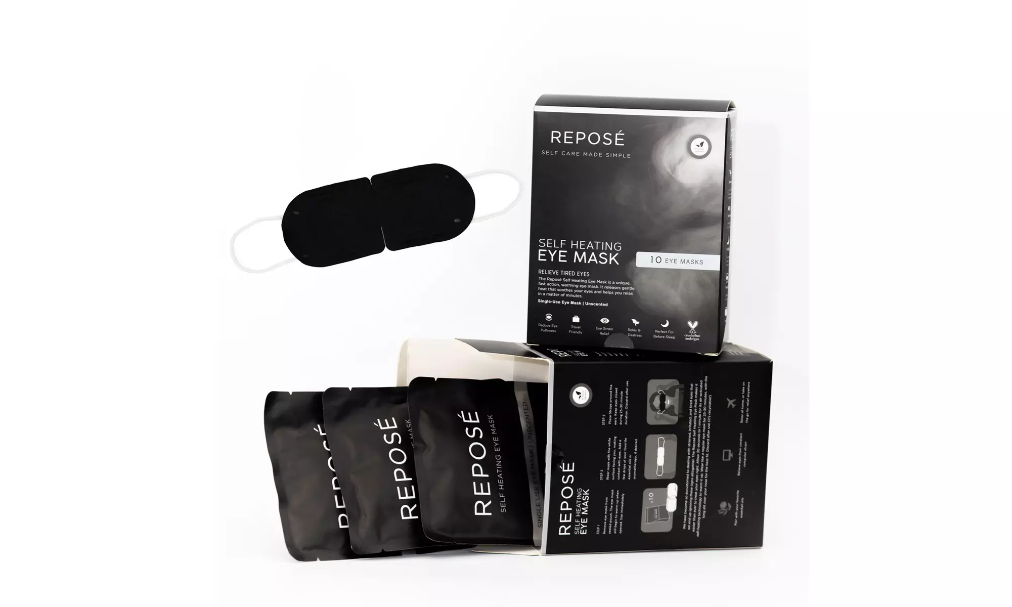 Repose Warm Eye Mask - Instant, Self-Heating Mask for Sleep & Relaxation - 10pk - Primary Image