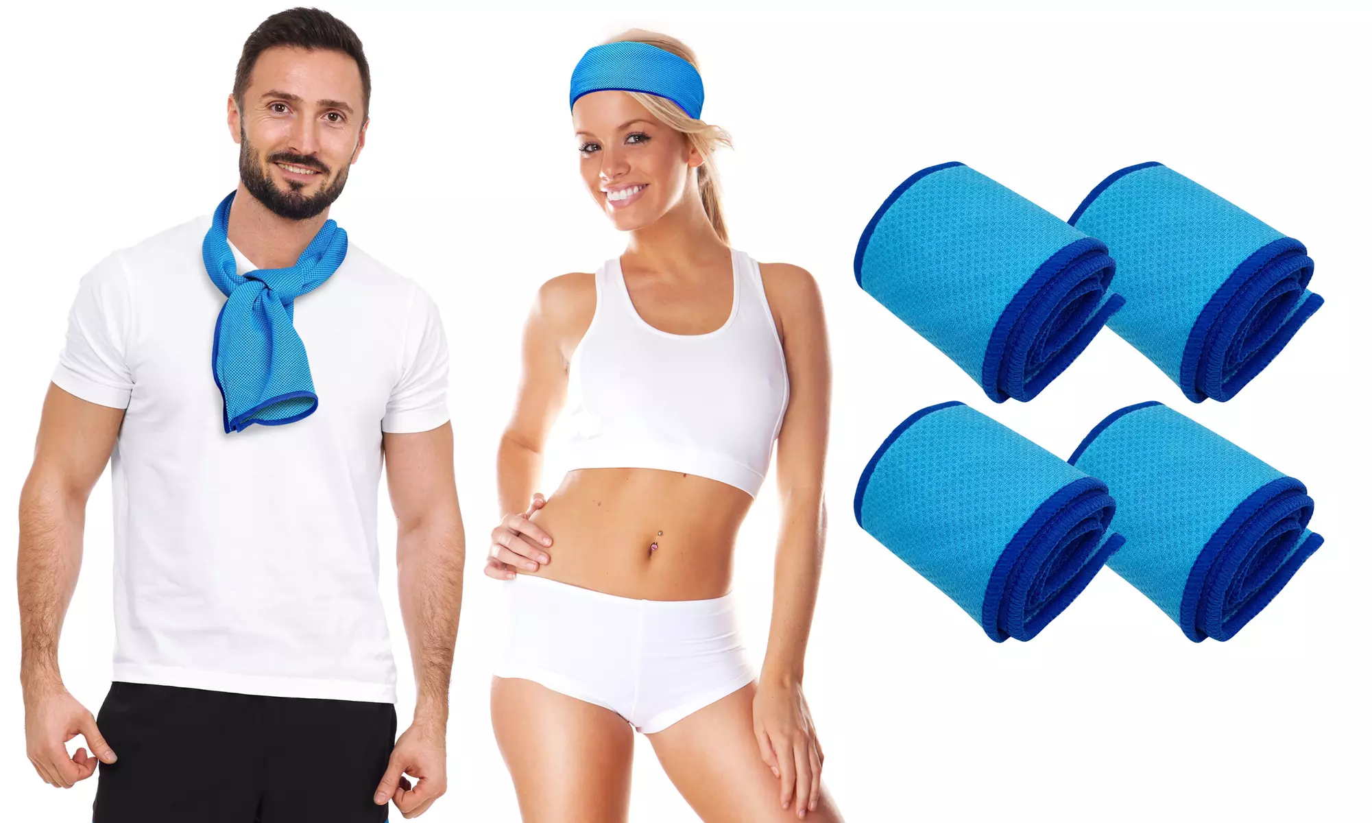  4-Pack Cooling Chilly Towel for Yoga, Sport, Gym, Workout, Fitness (39" X 2")