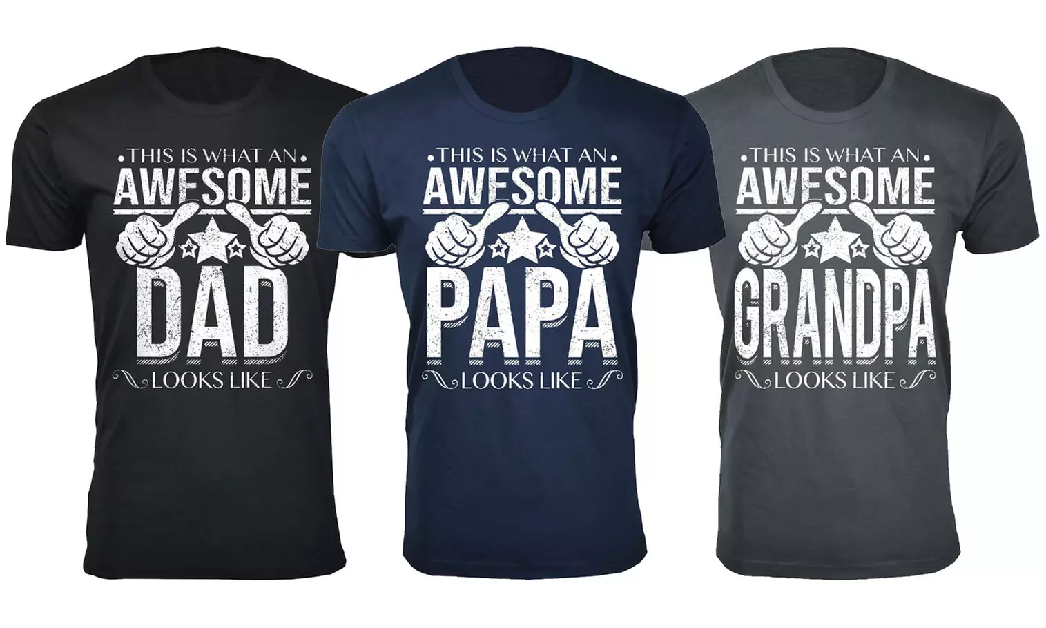 Men's Awesome Dad Grandpa Papa Pawpaw Poppy Father's Day T-Shirts (S-3XL) - Primary Image