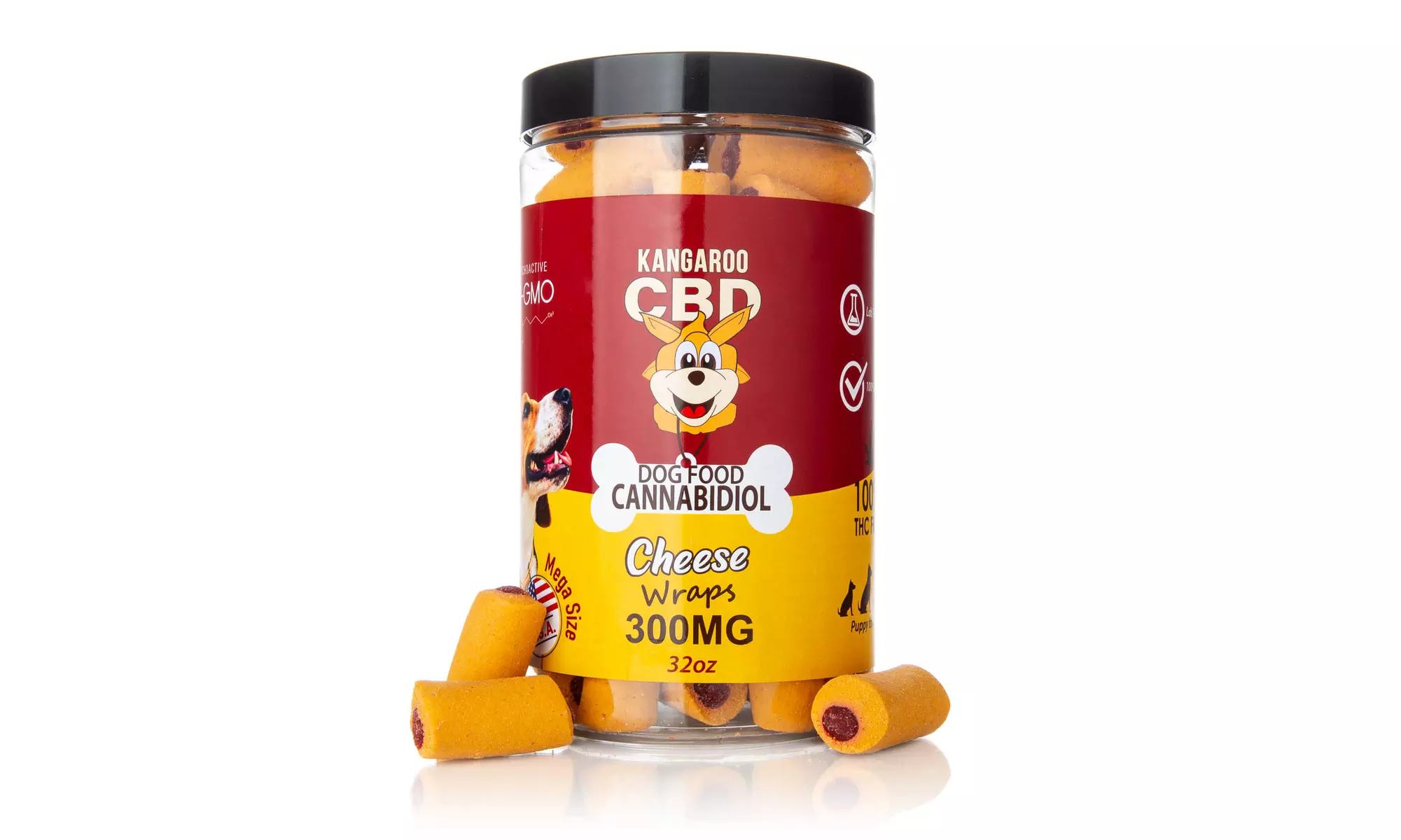 Mega Size 100% Organic CBD Infused Dog Treats (150MG - 600MG) from Kangaroo CBD