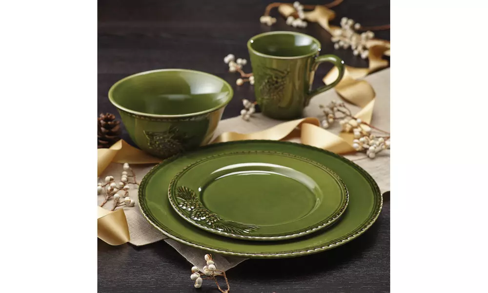 BonJour Dinnerware Sierra Pine 4pc. Salad Plate Set, Forest - Second Medium