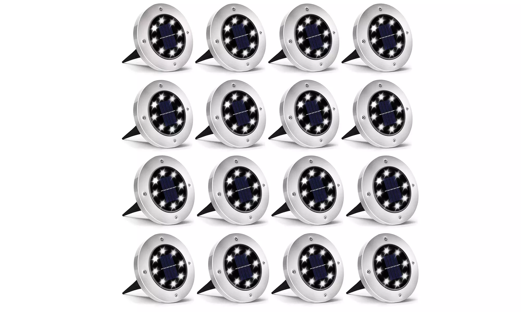 8,16 Pack 8 LED Solar Ground Lights Outdoor Waterproof Solar Disk Lights