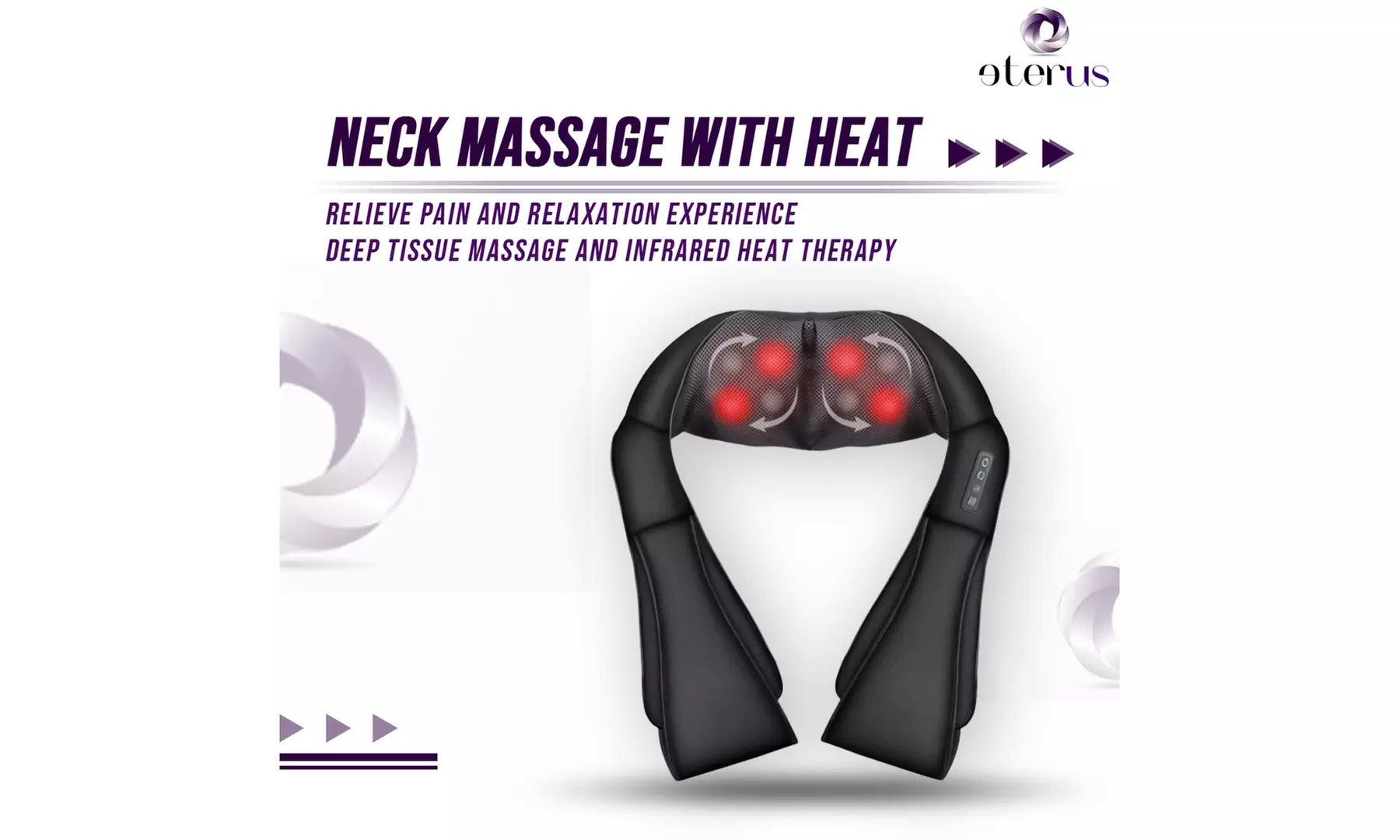 Eterus Shiatsu Neck and Shoulder Massager with Heat