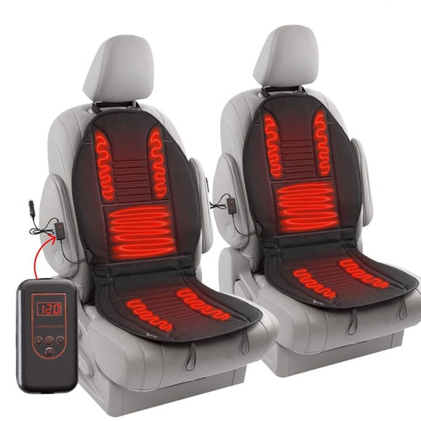 2 Pack 12 V Heated Car Seat Cushion Heating Warmer Pad Secured Straps