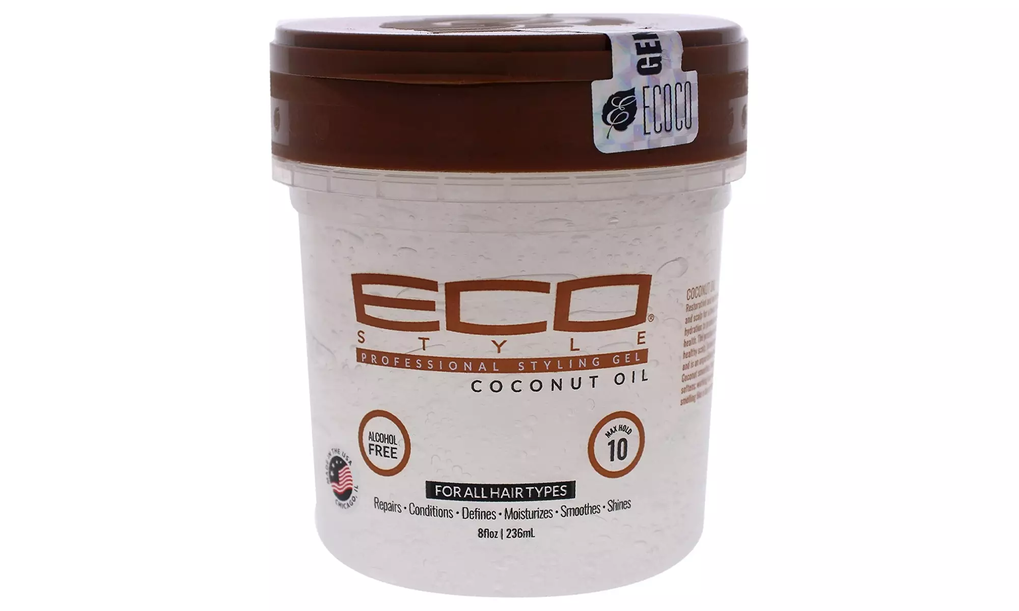 Ecoco Eco Style Gel  Coconut Oil  Adds Luster And Moisturizes Hair - Primary Image