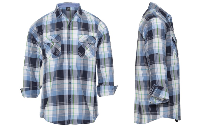 Men's Long-Sleeve Double-Pocket Shirt | Groupon