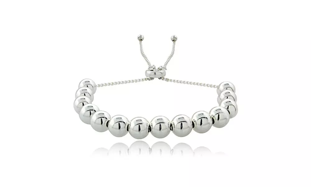 Sterling Silver Bead Adjustable Bracelet - Primary Image