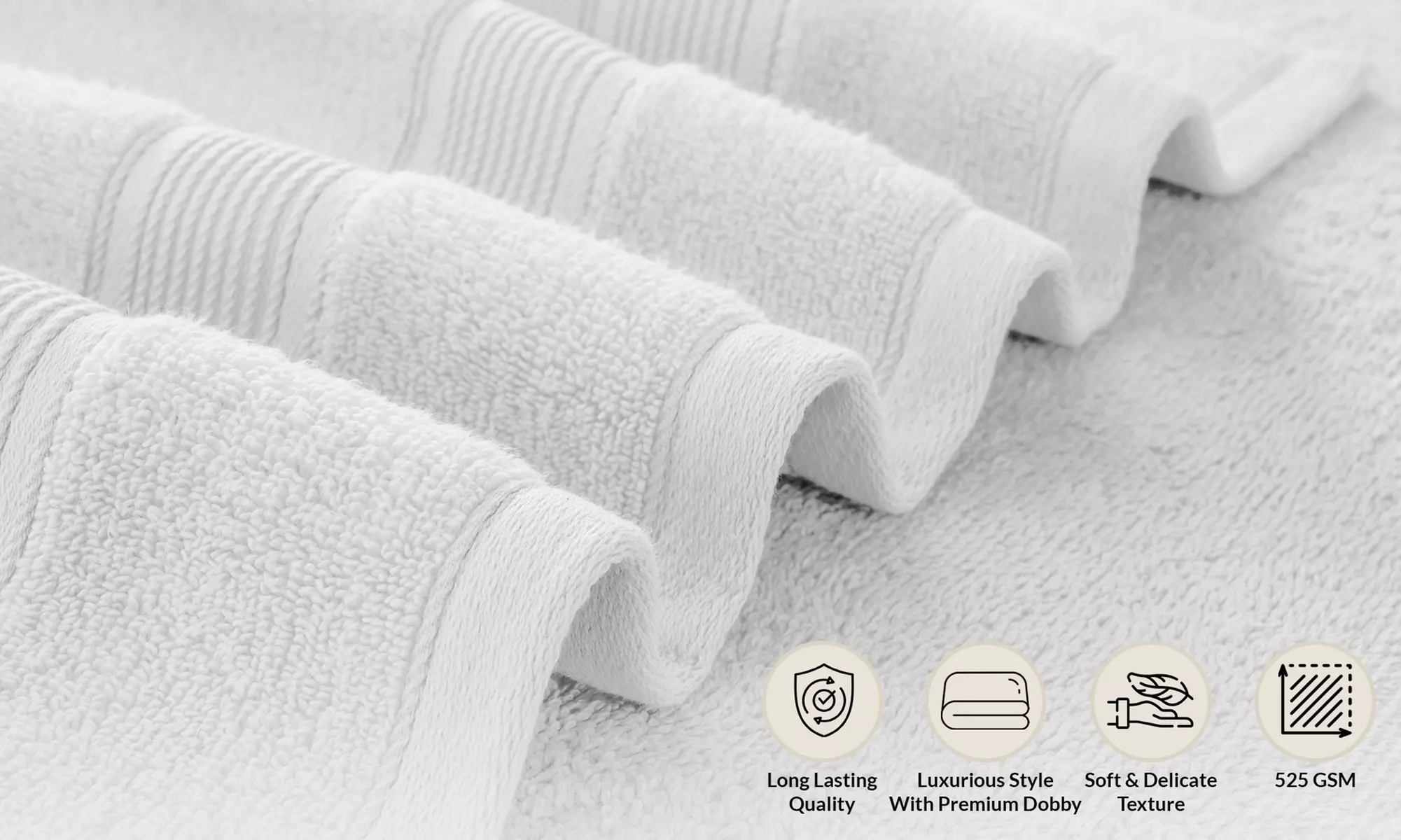 Lux Decor 6 Piece Bath Towel Set, Zero Twist Cotton Towels Soft & Absorbent