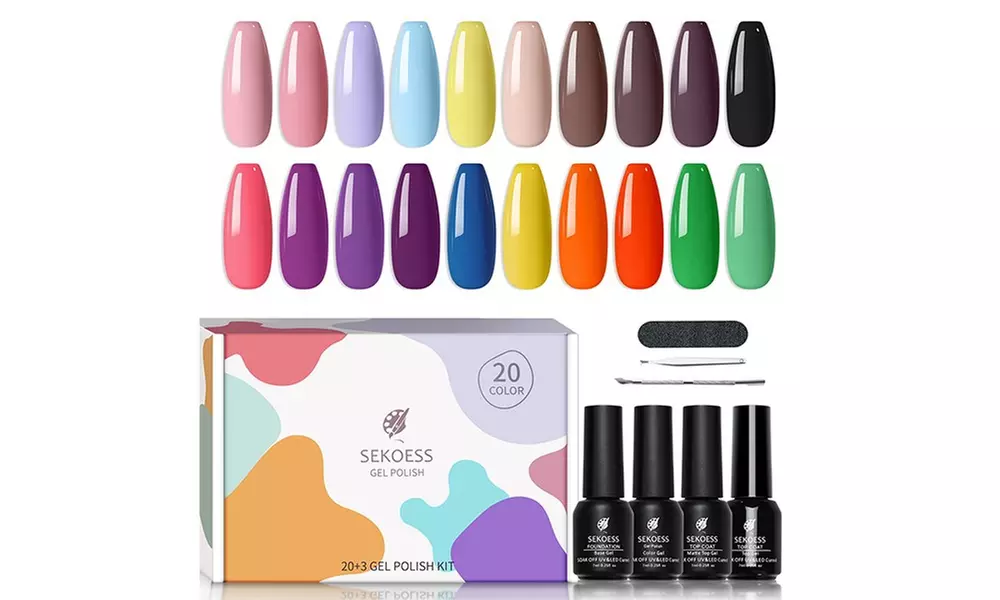 Leo Rosi 23Pcs Glossy & Matte Top Coat and Base Coat Soak Off Nail Polish Set - Primary Image