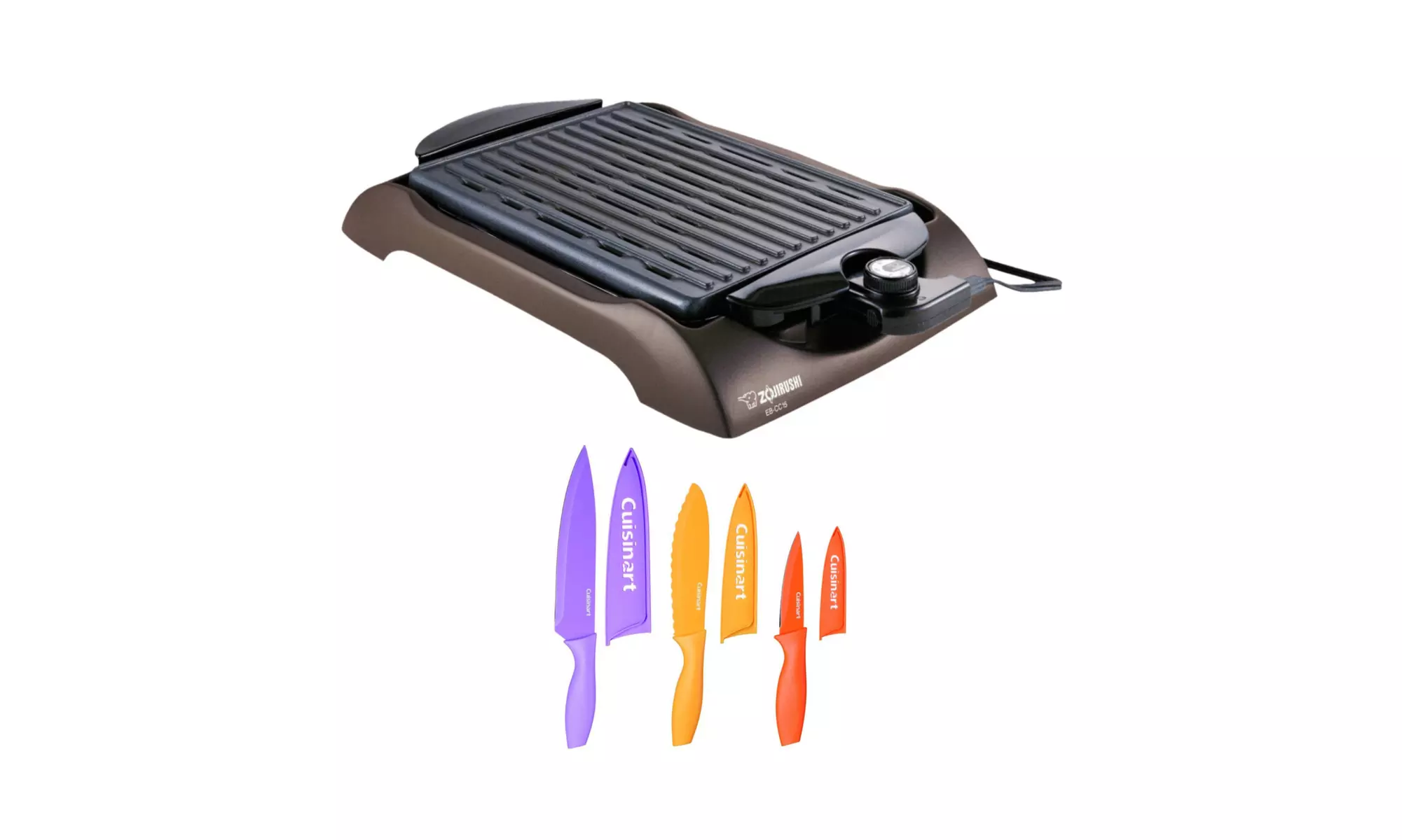 Zojirushi EB-CC15 Indoor Electric Grill with 6-Piece Nonstick Color Knife Set - Primary Image