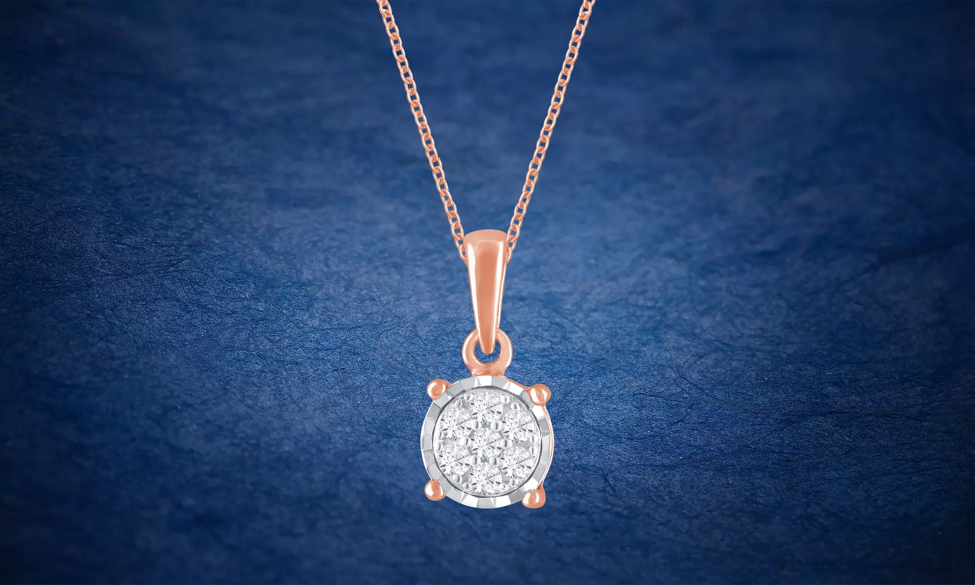 Sterling Silver Miracle Plated Round Diamond Cluster Pendant Necklace for Women