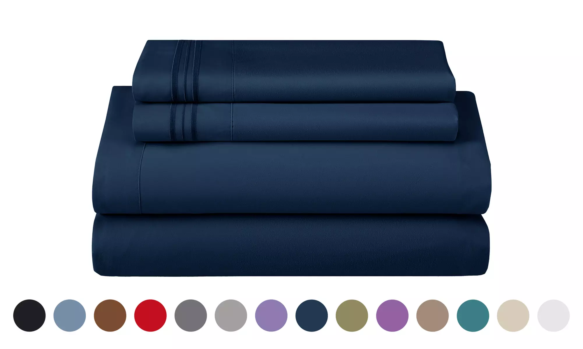 Lux Decor 4Pc Deep Pocket Sheet Set With Embroidered Pillowcases & Giftable Bag