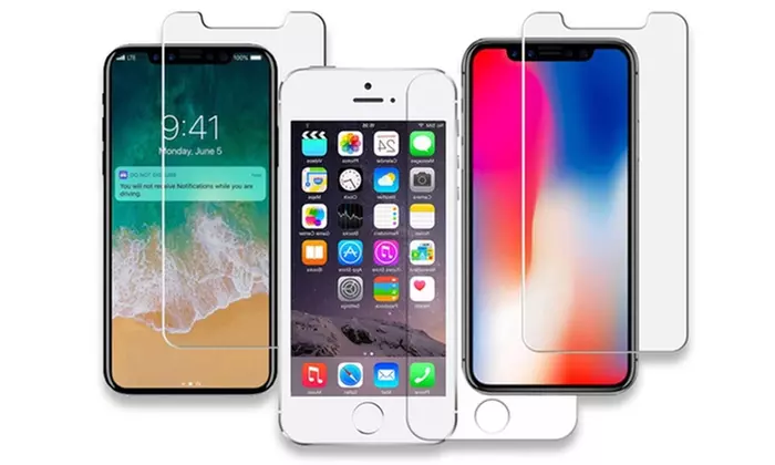 Tempered Glass 5 Pack Screen Protector for iPhone 6/7/8 Plus X, XS, XS Max, XR  - Second Medium