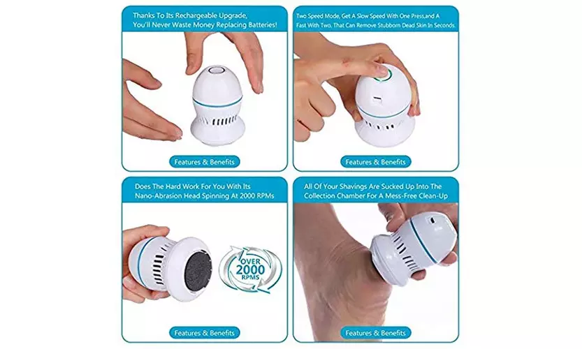 Foot File and Callus Remover Rechargeable Electronic Pedicure Tools - Primary Image