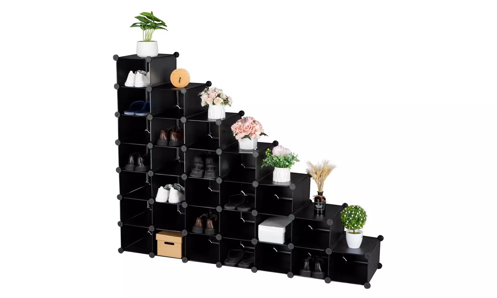 Cube Organizer Closet Storage Shelves DIY Plastic Square Organizer - Primary Image