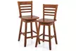 Costway 24.5" Counter Height Bar Chairs Swivel Bar Stools with Hollow Backrest - Second Medium