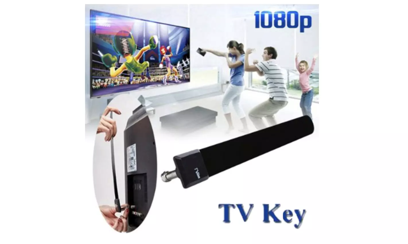 New TV Key HDTV Free TV Digital Indoor Antenna Ditch Cable Small Digital Antenna - Second Medium