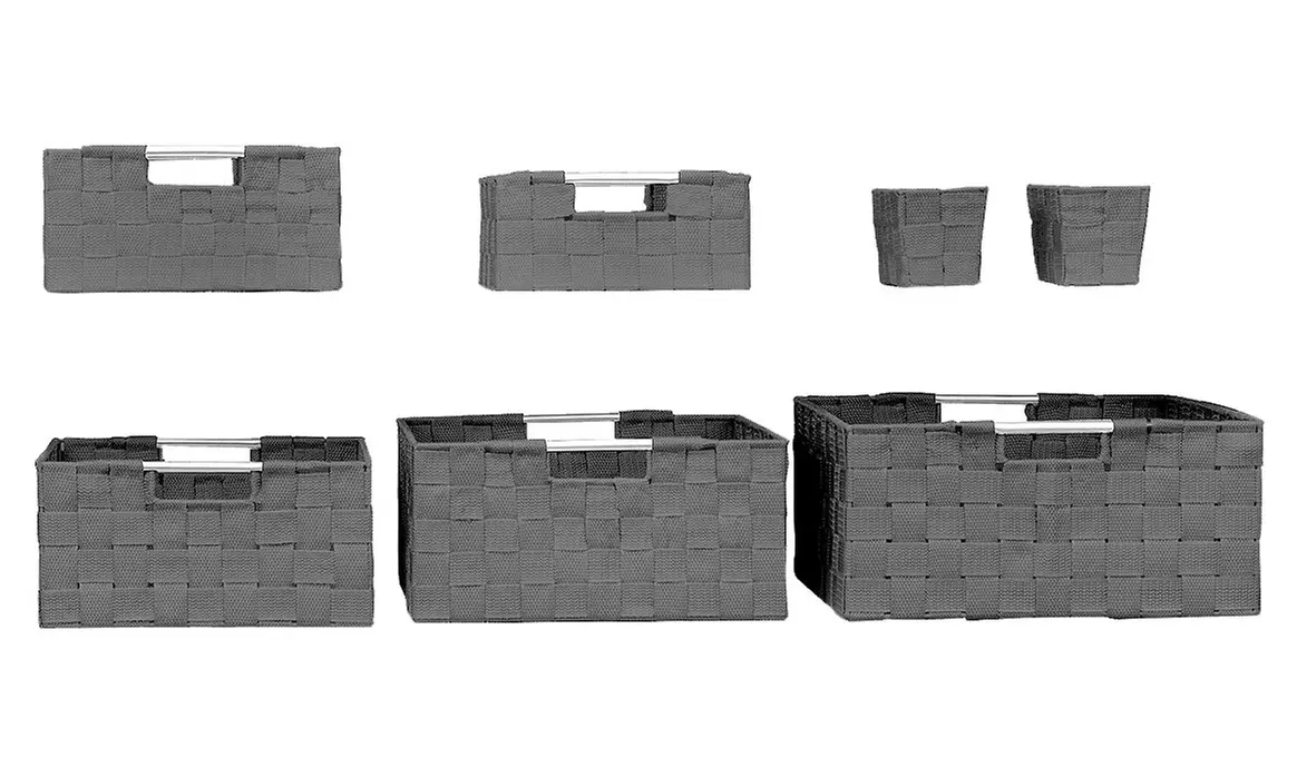 7-Pack Storage Box Set for Closet & Shelves - Woven Fabric Basket Organizer Bins