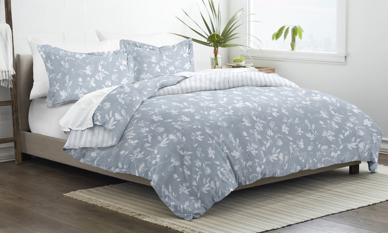 Home Collection Country Home Pattern 3 Piece Reversible Duvet Cover Set