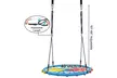 40 Inch Spider Web Round Rope Swing with Adjustable Ropes, 2 Carabiners - Second Medium