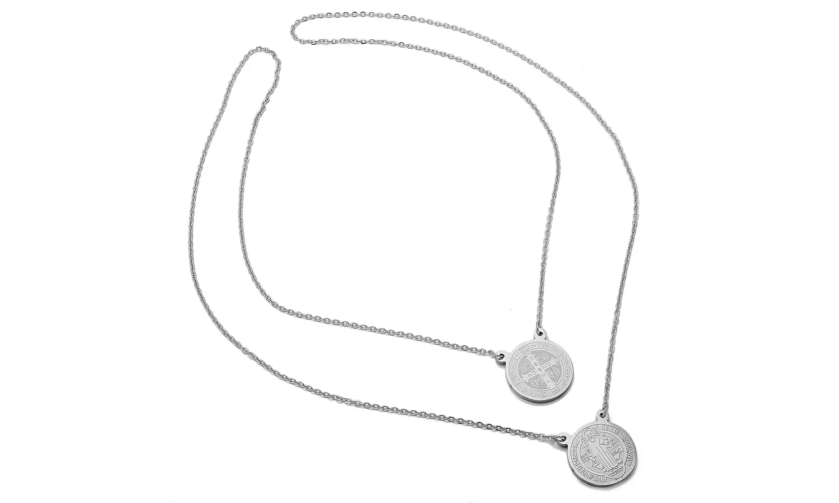 Men's Stainless Steel Reversible Scapular Necklace