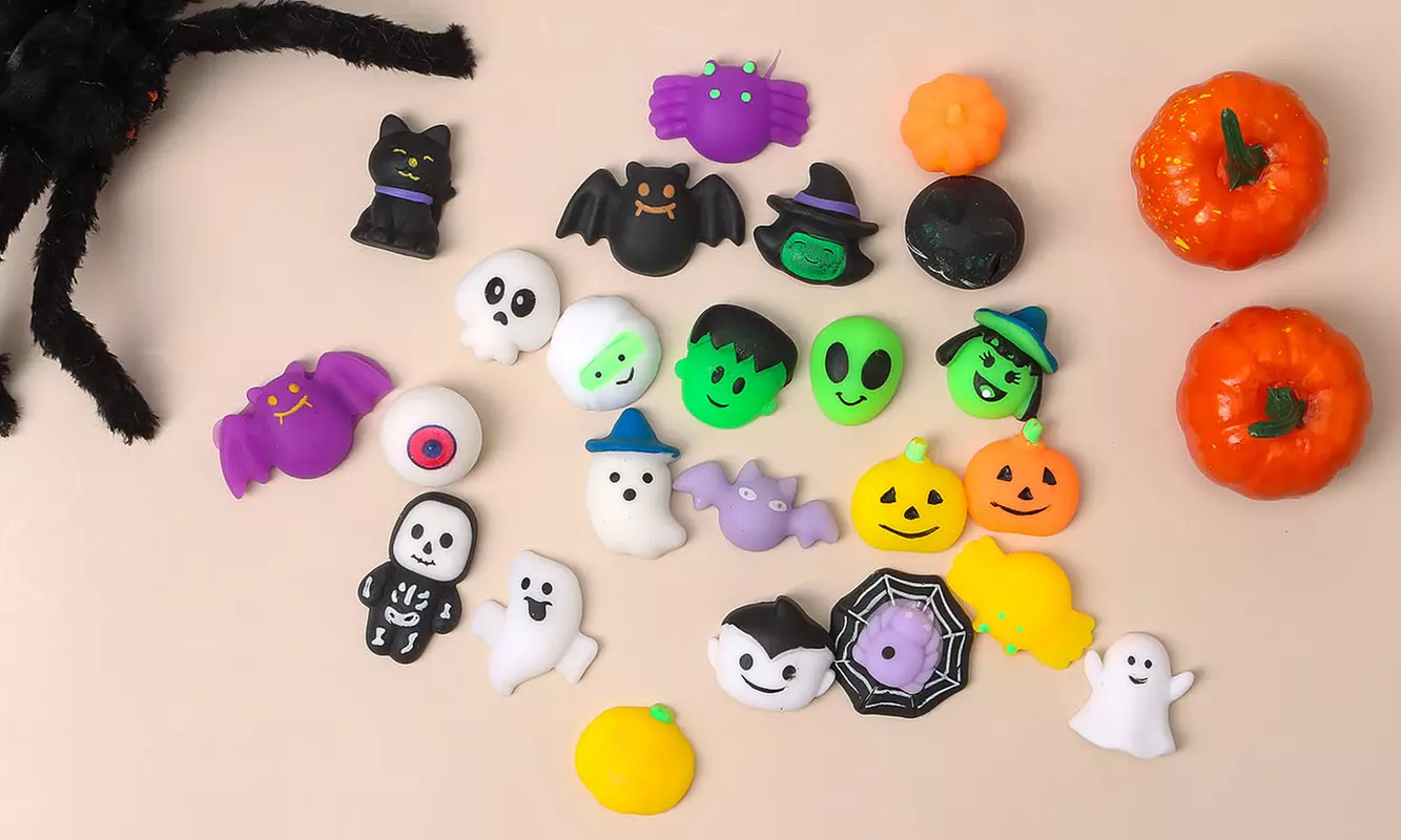 24PCS Halloween Squishy Toys Mini Stress Relief for Halloween Party Favors Bag