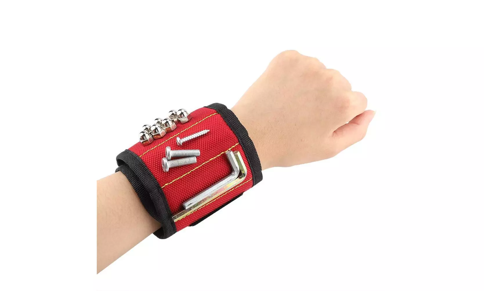 Magnetic Wristband with Embedded Magnets for Holding Screws