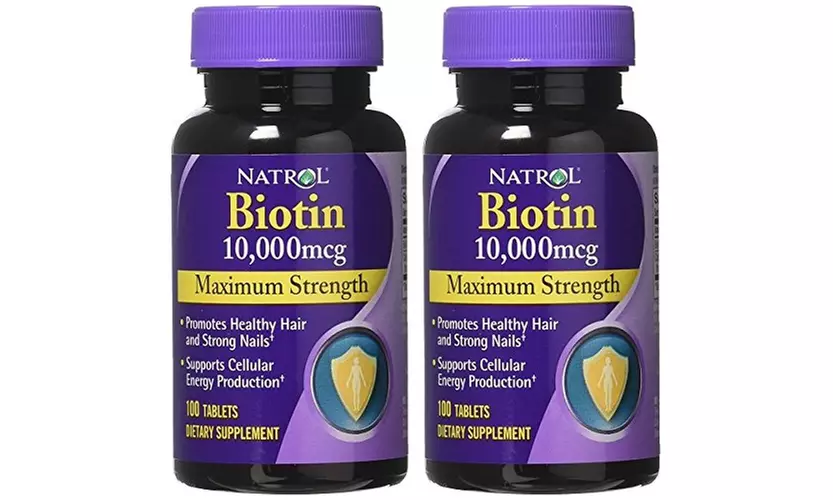 Natrol Biotin Beauty Tablets, Maximum Strength, 10,000mcg, 100 Count (Pack of 2) - Primary Image