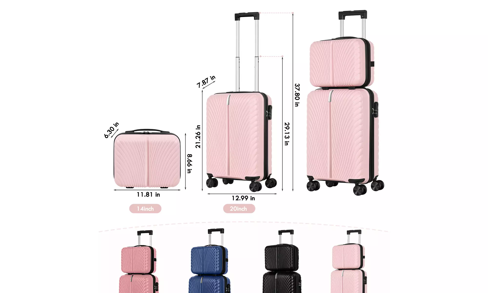 Dual Spinner Hard-Sided Carry-On Two-Piece Luggage Set