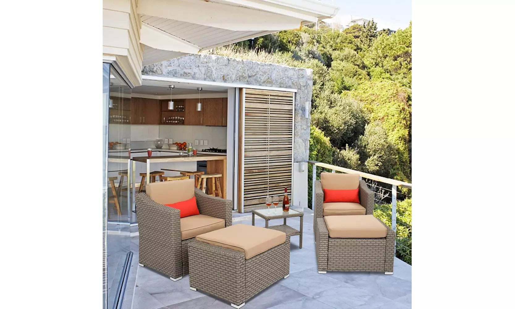 5-Piece Outdoor Patio Conversation Set - Second Medium