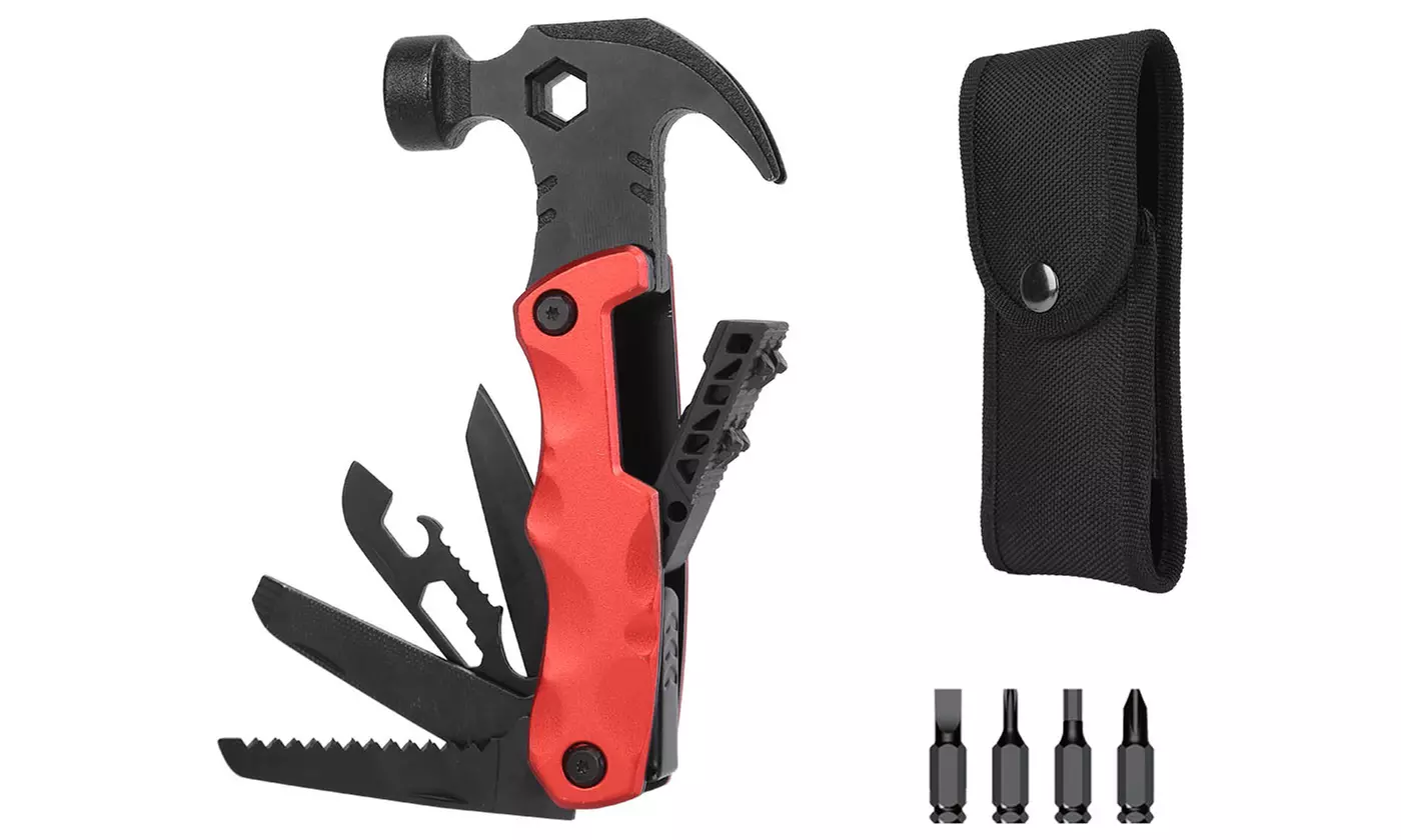 LakeForest 13-in-1 Multi-Tool Hammer Survival Tool Emergency Tool w/ Safety Lock - Primary Image