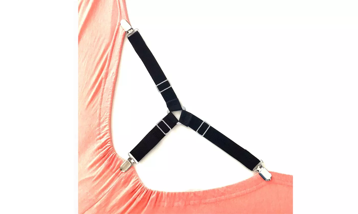 4pcs Triangle Bed Sheet Mattress Holder Fastener Grippers Clips Straps Suspender