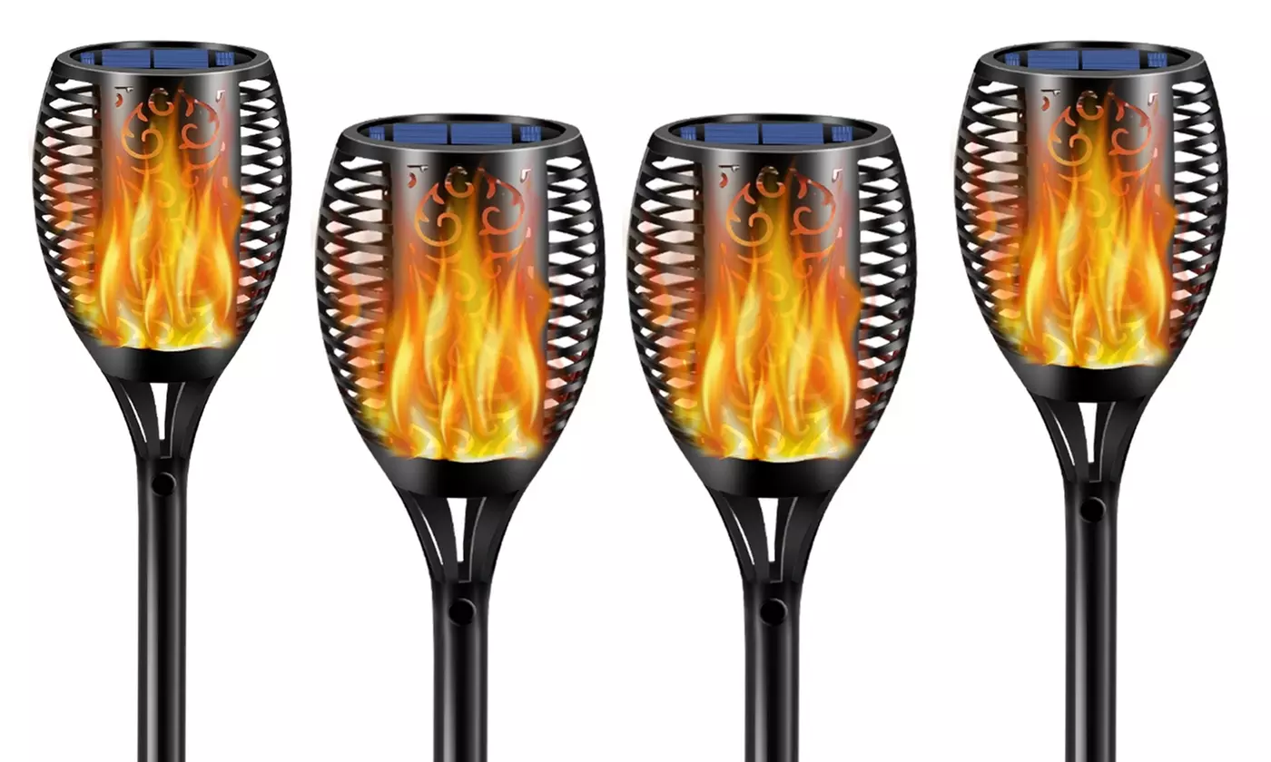 SolarEK 96-LED Tiki Torch Light Flickering Flame Solar Light