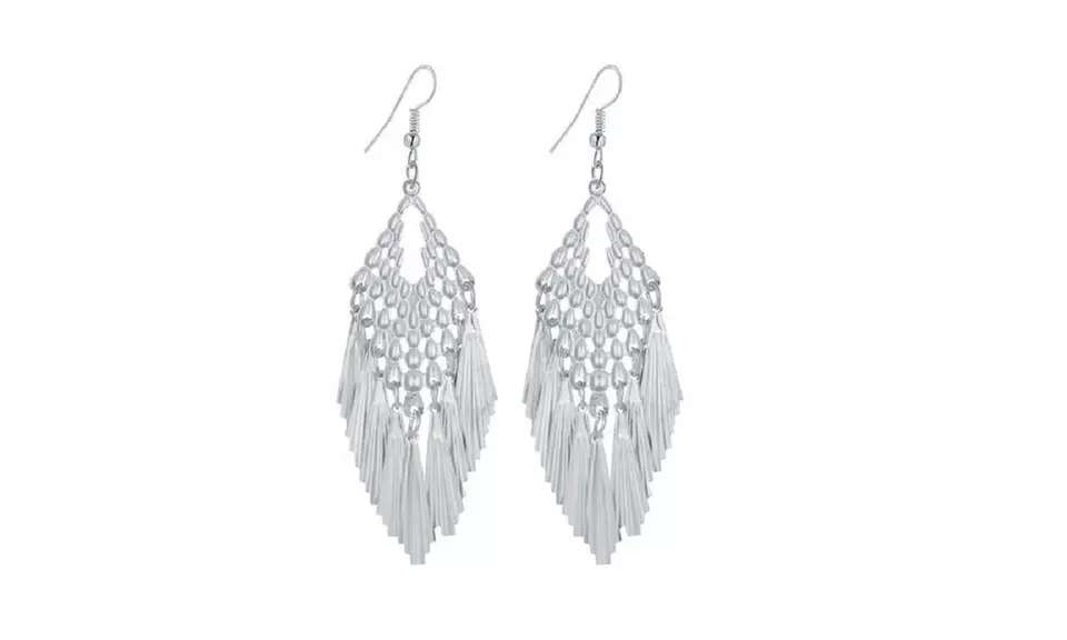 Tassel Skirt Style Dangle Long Earrings For Women - Primary Image
