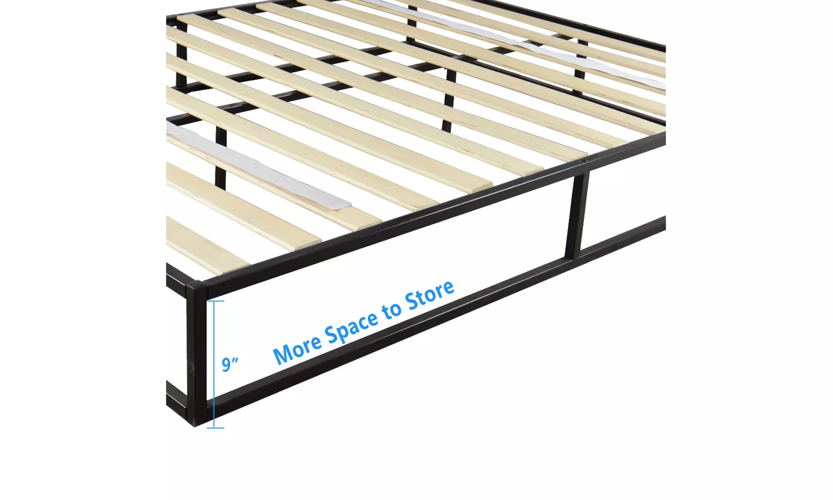 Queen Size Simple Basic Iron Bed Sturdy Bed Frame Black - Second Medium