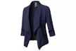 Women's Fashion Solid Color 3/4 Sleeve Open Blazer Shirring Tunic - Image 3