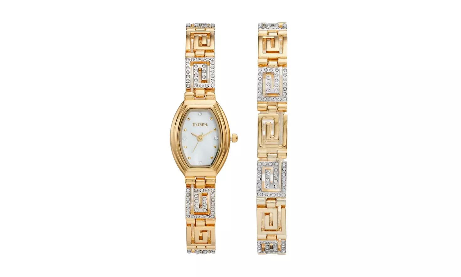 Women's Greek Key Watch and Bracelet Set EG8092ST - Primary Image