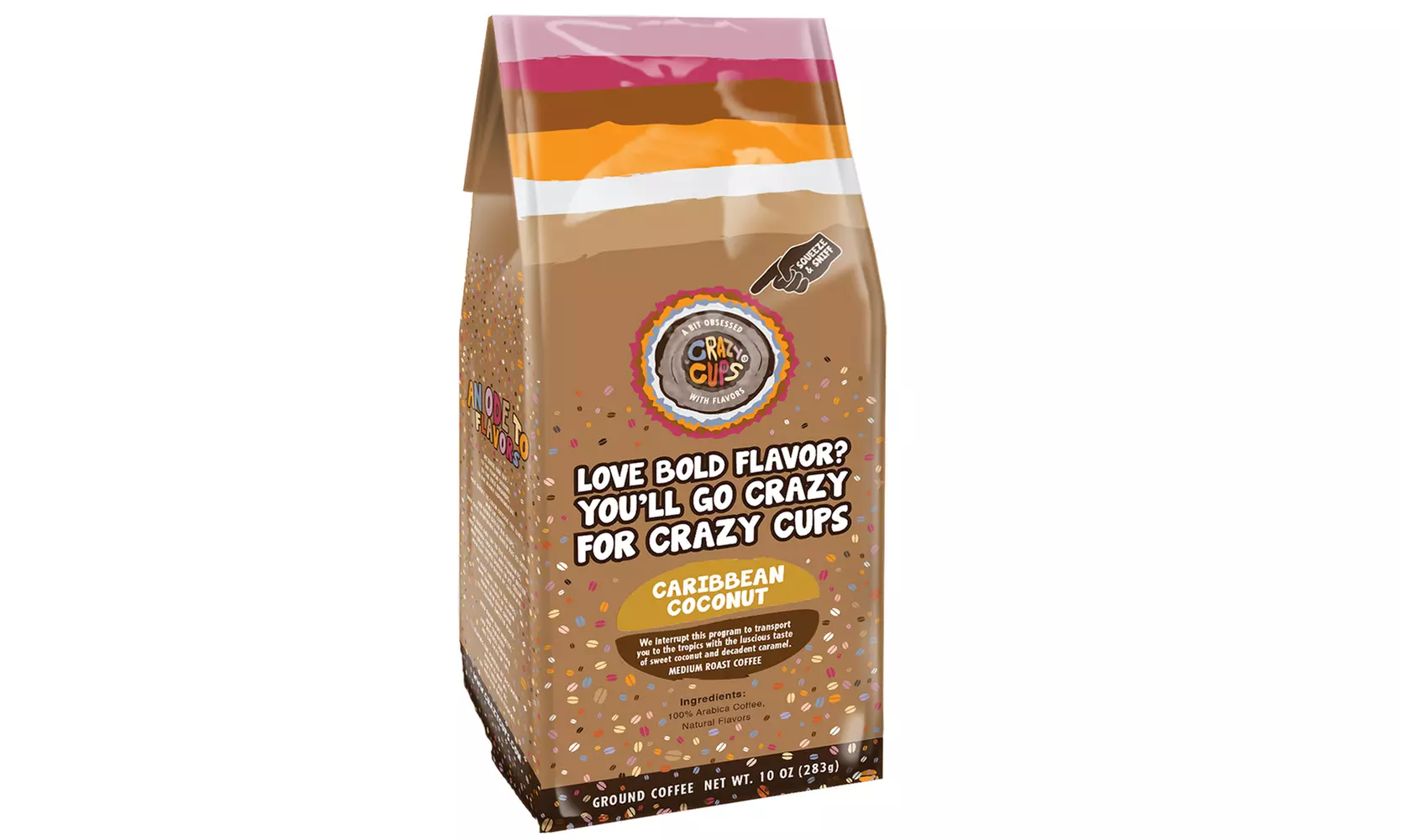 Crazy Cups Flavored Ground Coffee in 10 oz Bag (1 or 3-Pack)