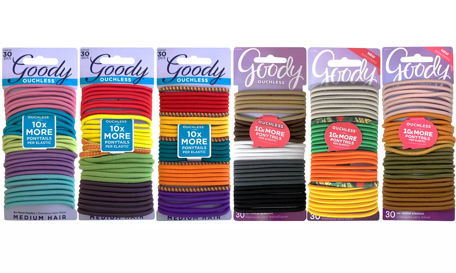 Goody Hair Ties Ouchless Hair Elastics, Ponytail Holder Bands (120-144 Count) - Primary Image