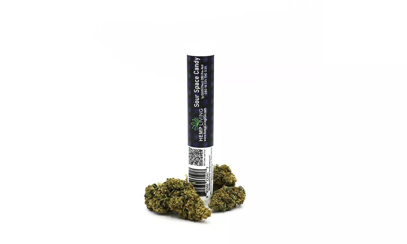 Hemp Living CBD Buds - Sour Space Candy 18.39% CBD Pre-Roll - Second Medium